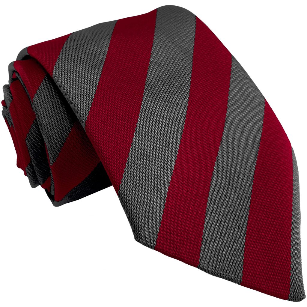 Red and Grey Block Adult School Tie