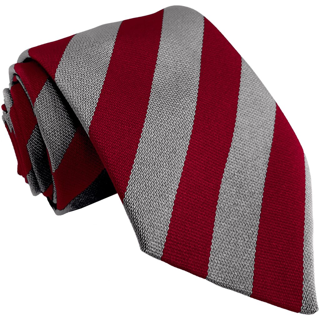 Red and White Block Adult School Tie