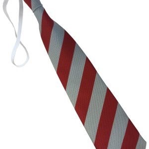 Red and White (Silver) Block Infant School Elastic Tie