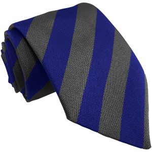 Royal Blue and Grey Block Junior School Tie