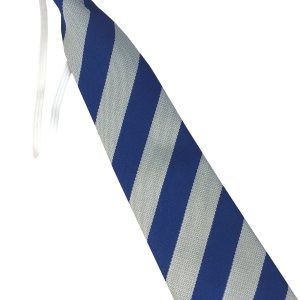 Royal Blue and White (Silver) Block Infant School Elastic Tie