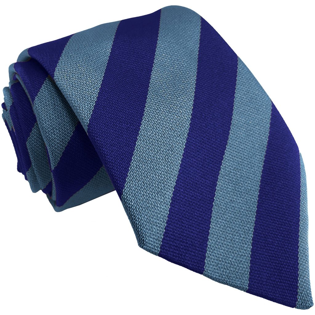 Royal Blue and Sky Blue Block Adult School Tie