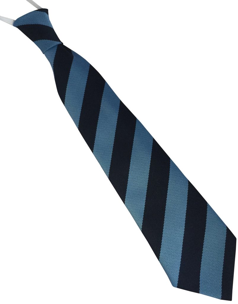 Sky Blue and Navy Blue Block Infant School Elastic Tie