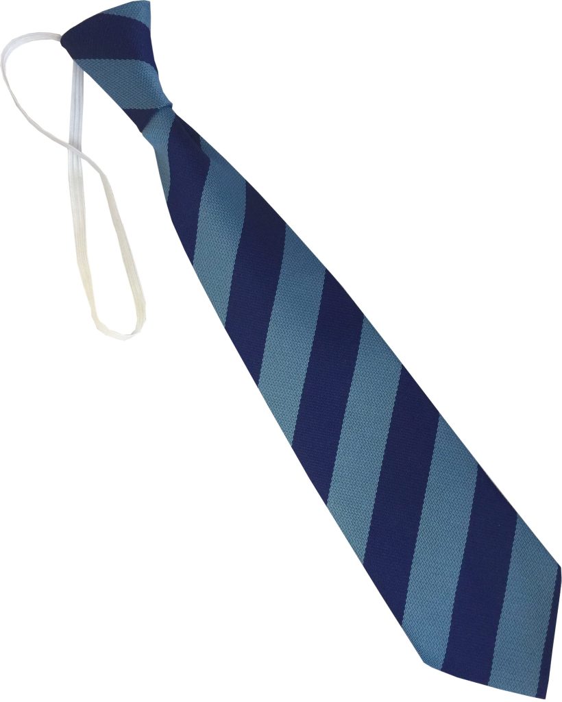 Royal Blue and Sky Blue Block Infant School Elastic Tie