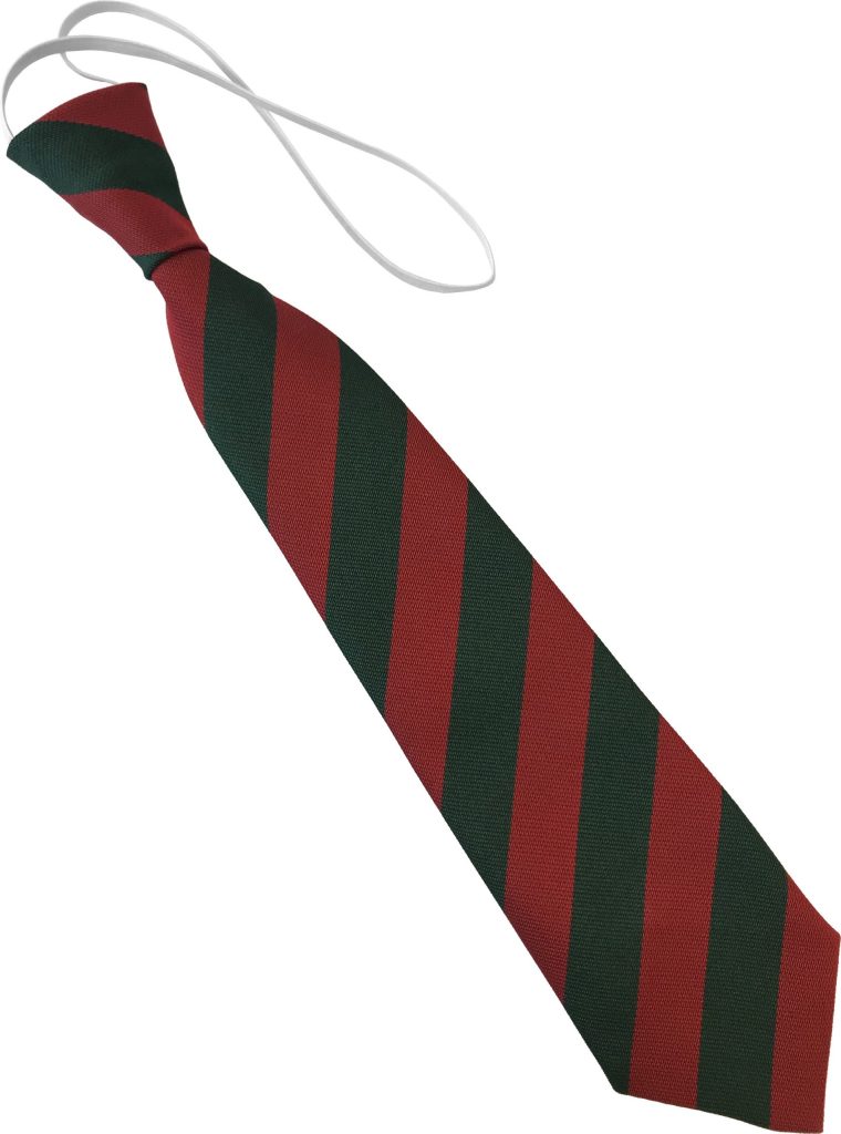 Red and Bottle Green Block Infant School Elastic Tie