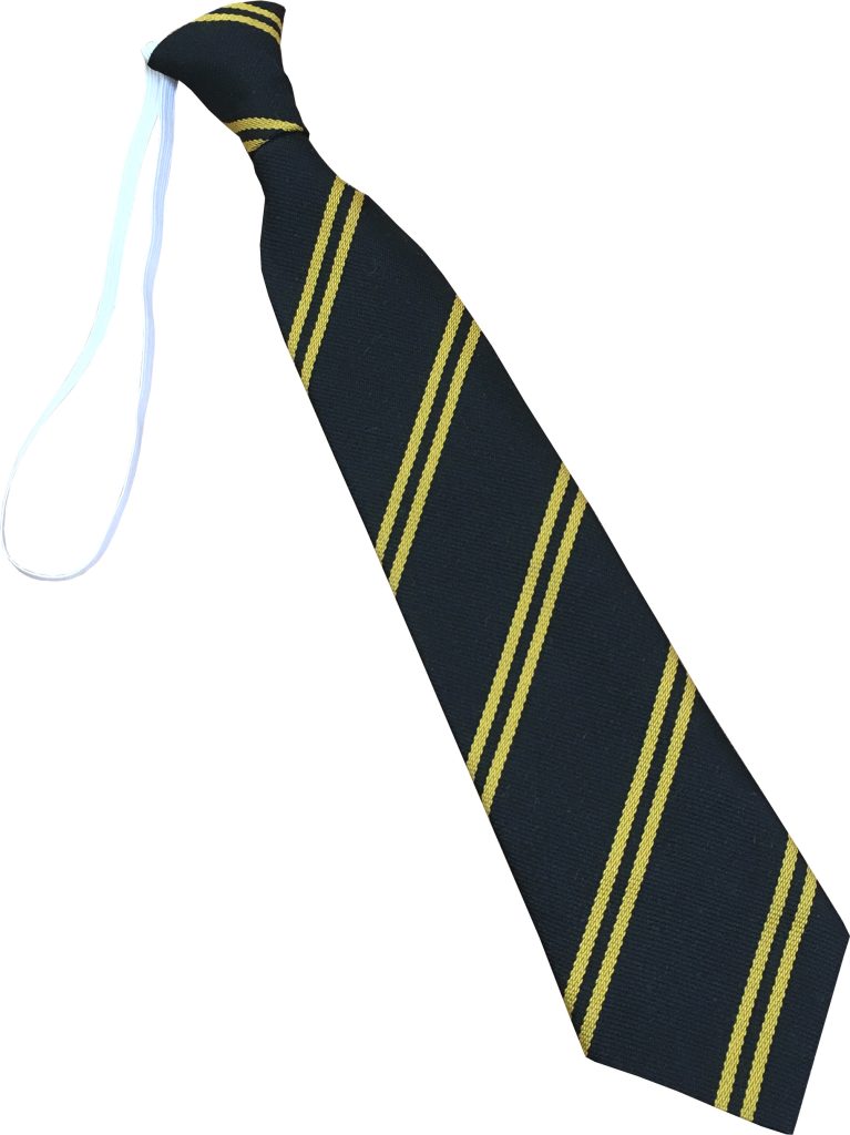 Black and Gold Double Infant School Elastic Tie