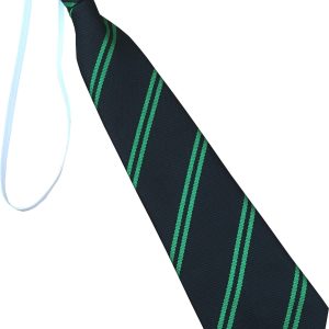 Black and Green Double Infant School Elastic Tie