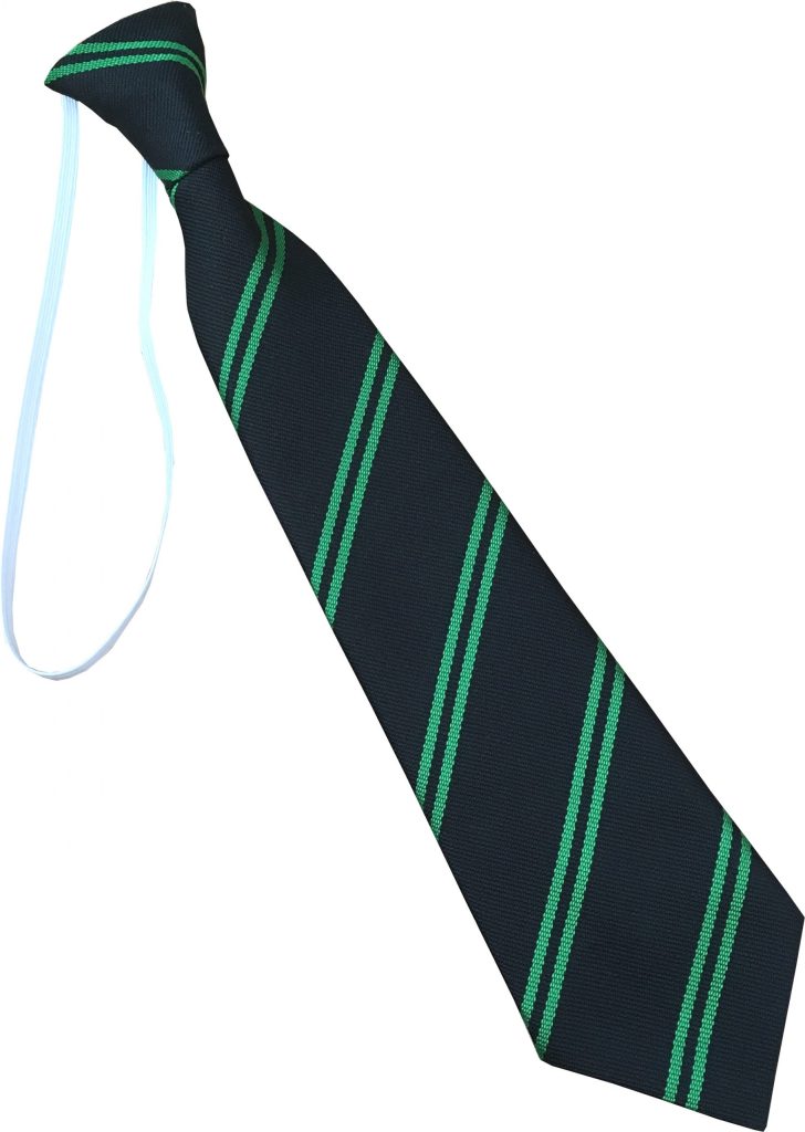 Black and Green Double Infant School Elastic Tie