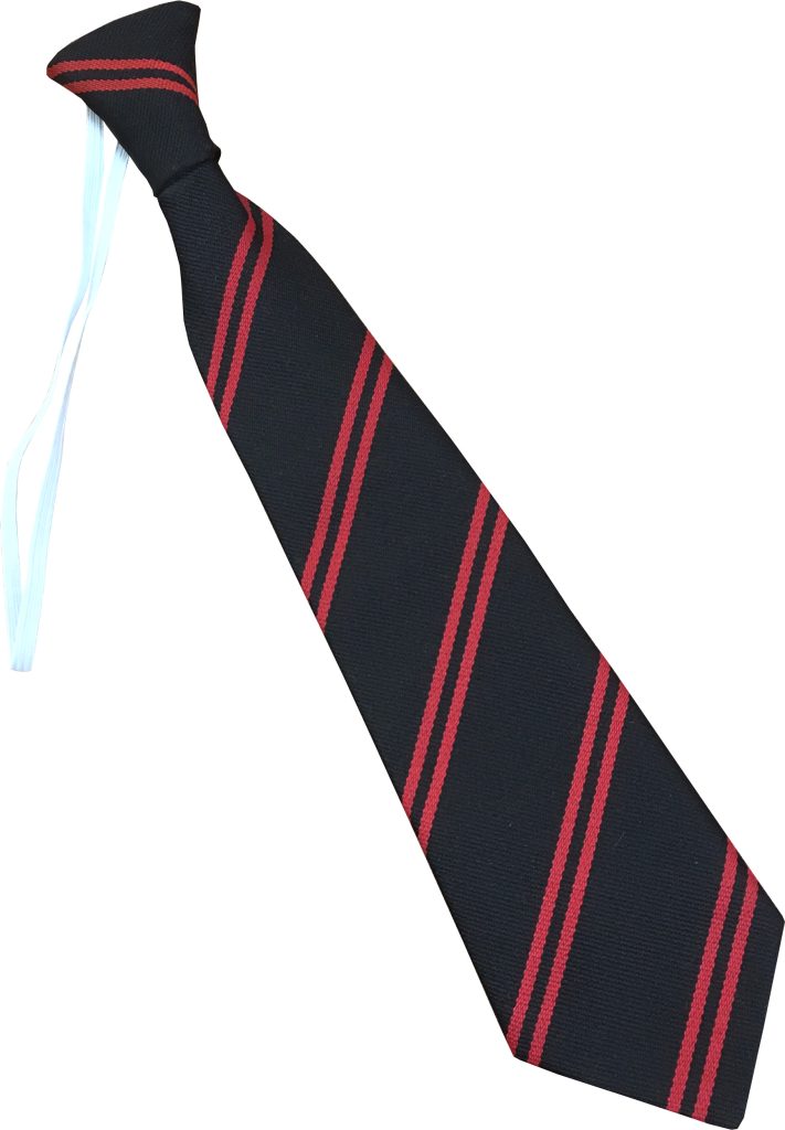 Black and Red Double Infant School Elastic Tie