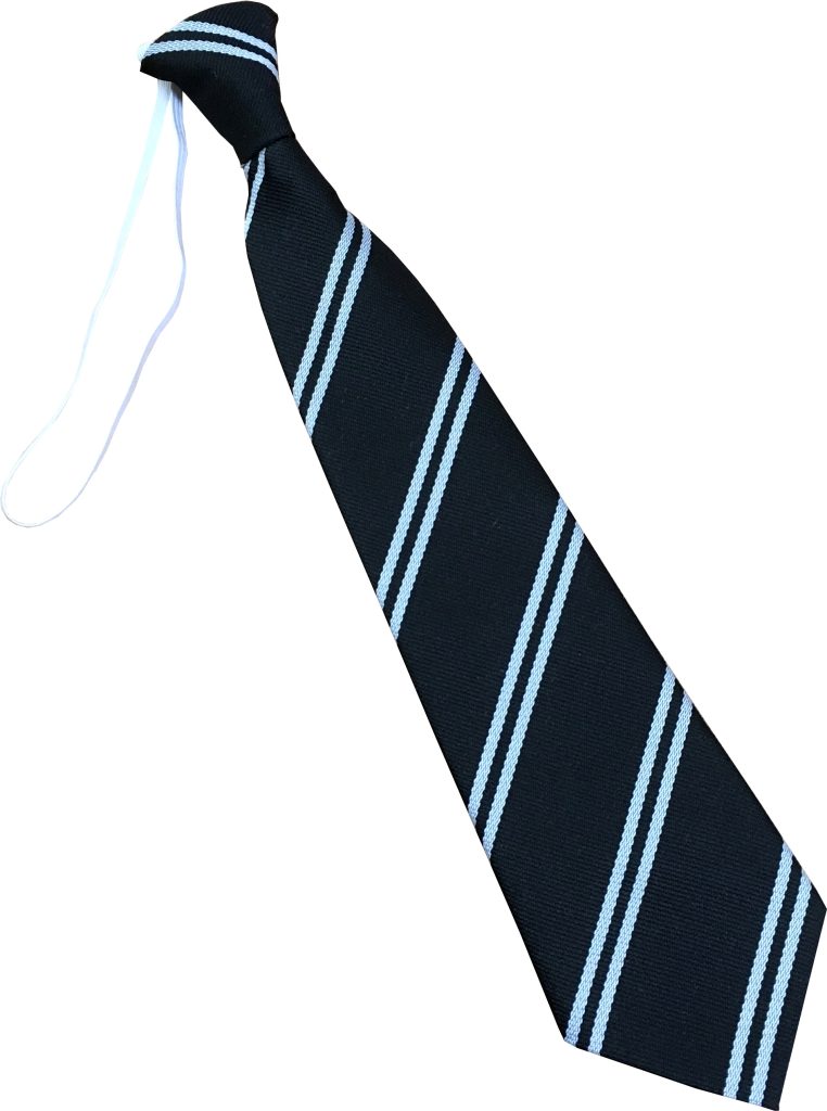 Black and White (Silver) Double Infant School Elastic Tie