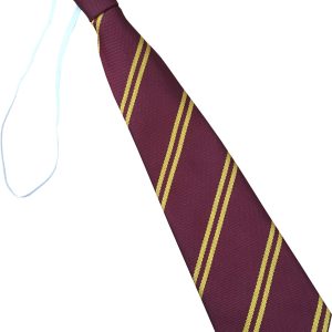 Maroon and Gold Double Infant School Elastic Tie