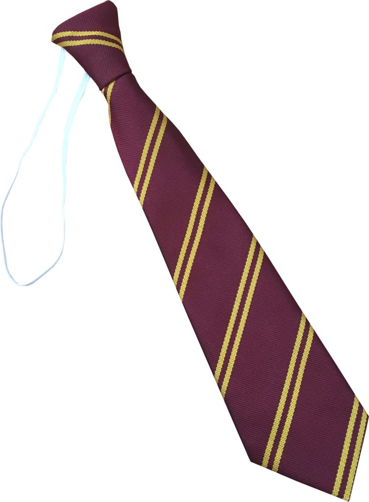 Maroon and Gold Double Infant School Elastic Tie