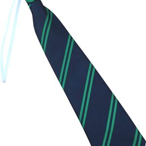 Navy Blue and Emerald Green Double Infant School Elastic Tie