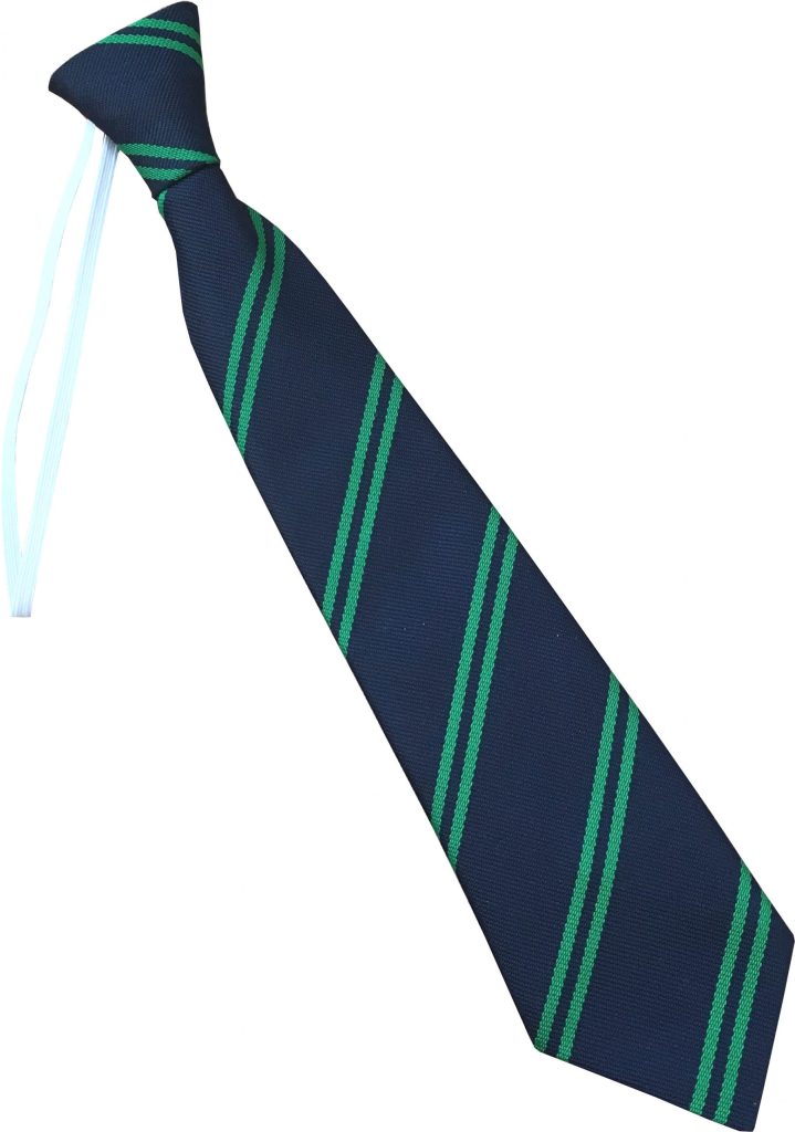 Navy Blue and Emerald Green Double Infant School Elastic Tie
