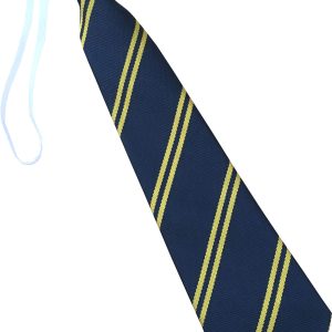Navy Blue and Gold Double Infant School Elastic Tie