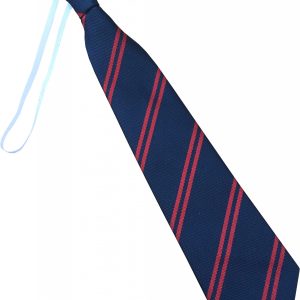 Navy Blue and Red Double Infant School Elastic Tie