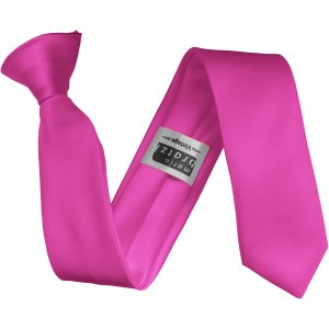 Satin Cerise Italian Satin Skinny Clip On Wedding Tie