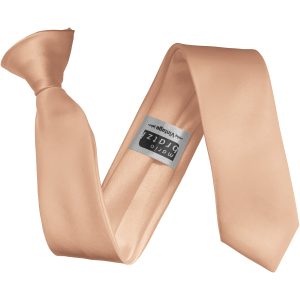 Satin Peach Italian Satin Skinny Clip On Wedding Tie