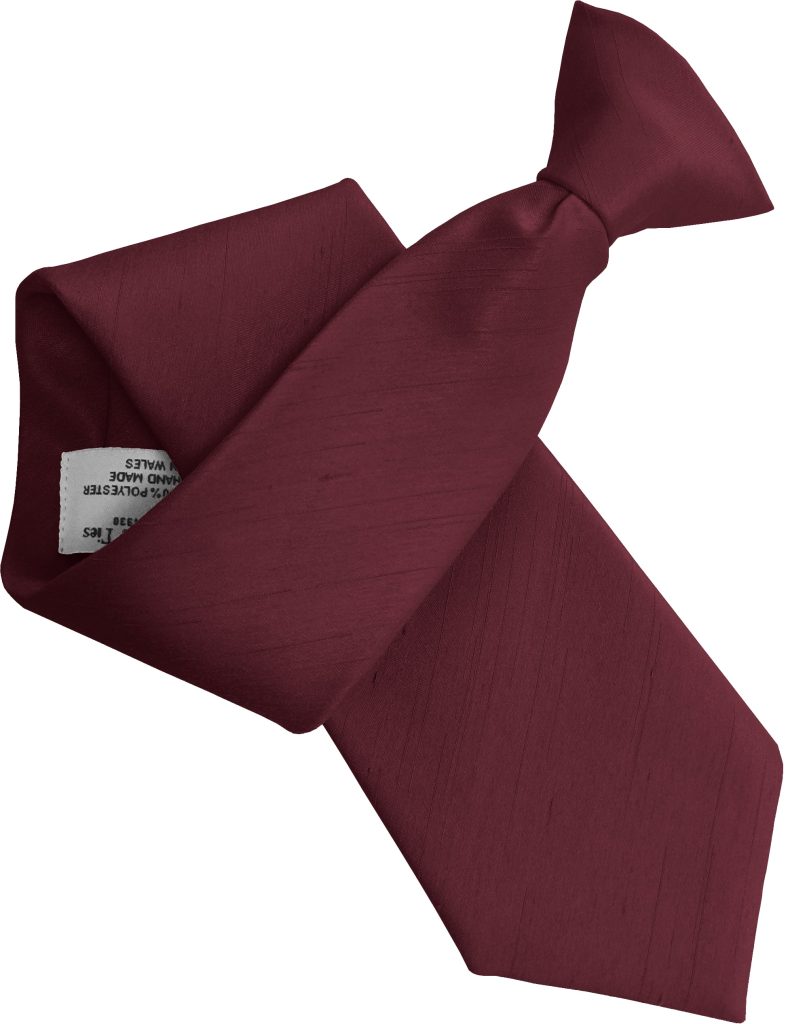 Dark Wine Dupion Clip On Tie