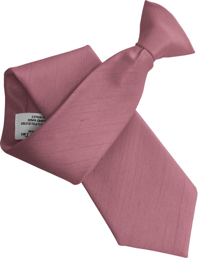 Dusty Pink Dupion Clip On Tie