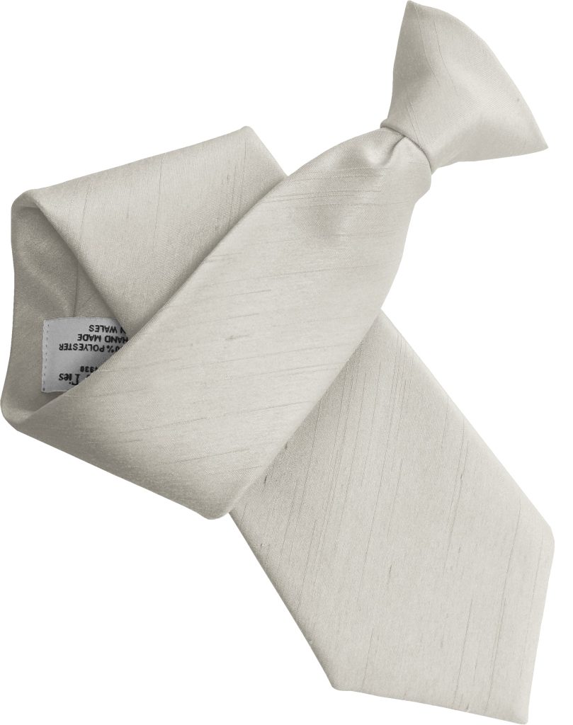 Ivory Dupion Clip On Tie