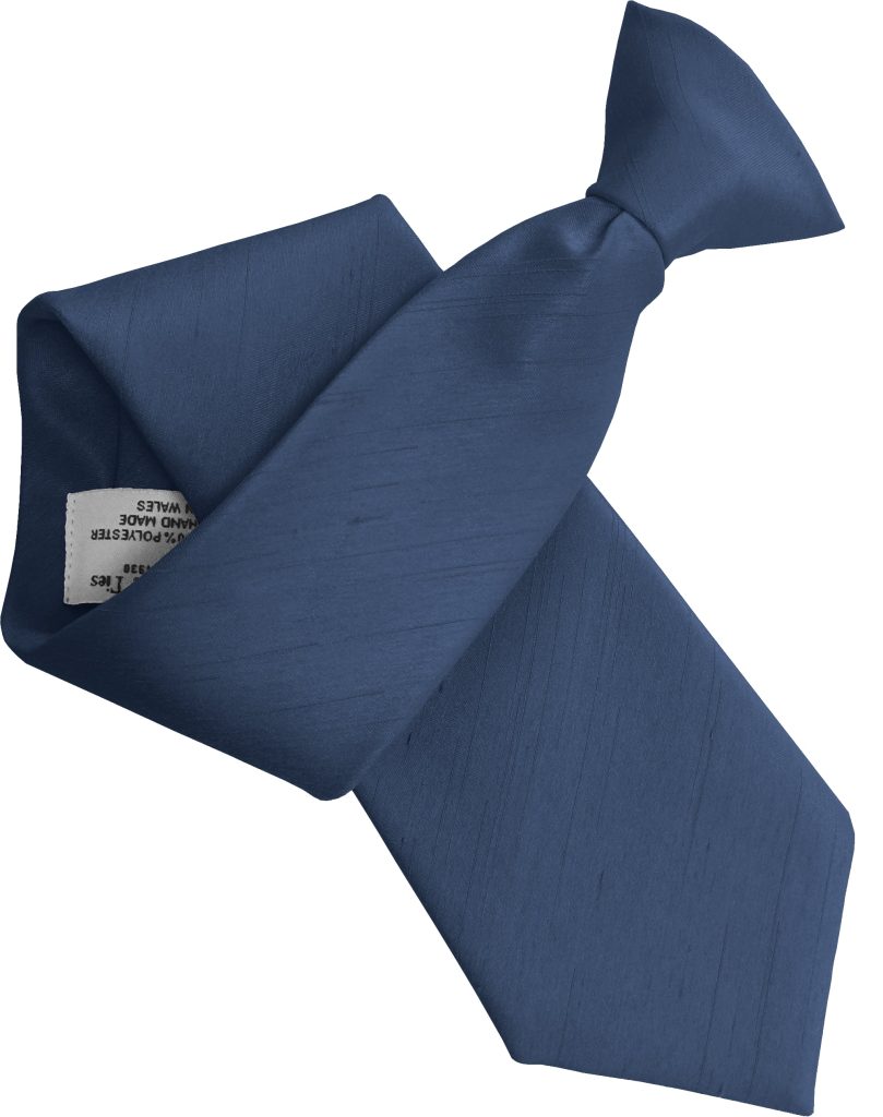 Ocean Blue Dupion Clip On Tie