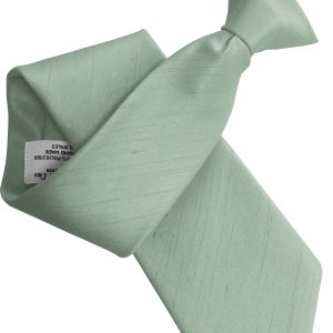 Sage Green Dupion Clip On Tie
