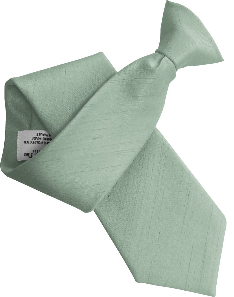 Sage Green Dupion Clip On Tie