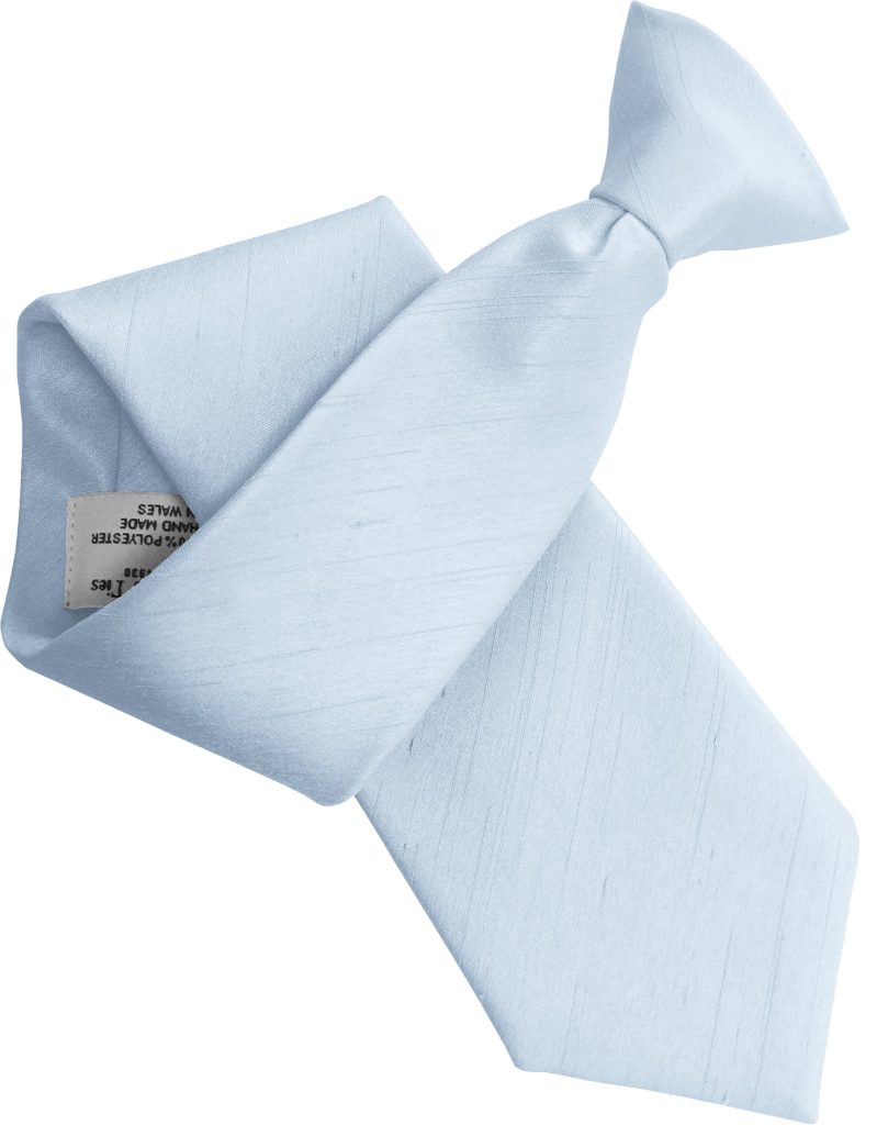 Sky Blue Dupion Clip On Tie