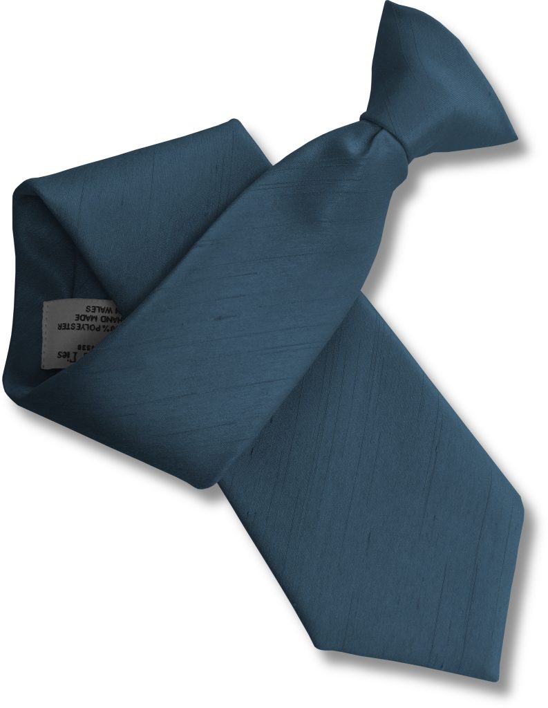 Teal Dupion Clip On Tie