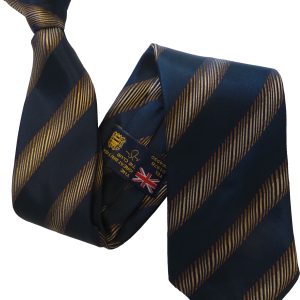 Navy Blue Tiger Stripe Clip On Tie