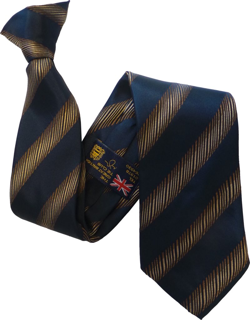 Navy Blue Tiger Stripe Clip On Tie