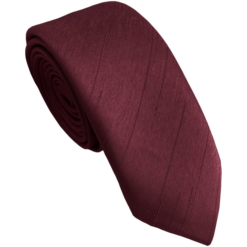 Dark Wine Dupion Skinny Tie