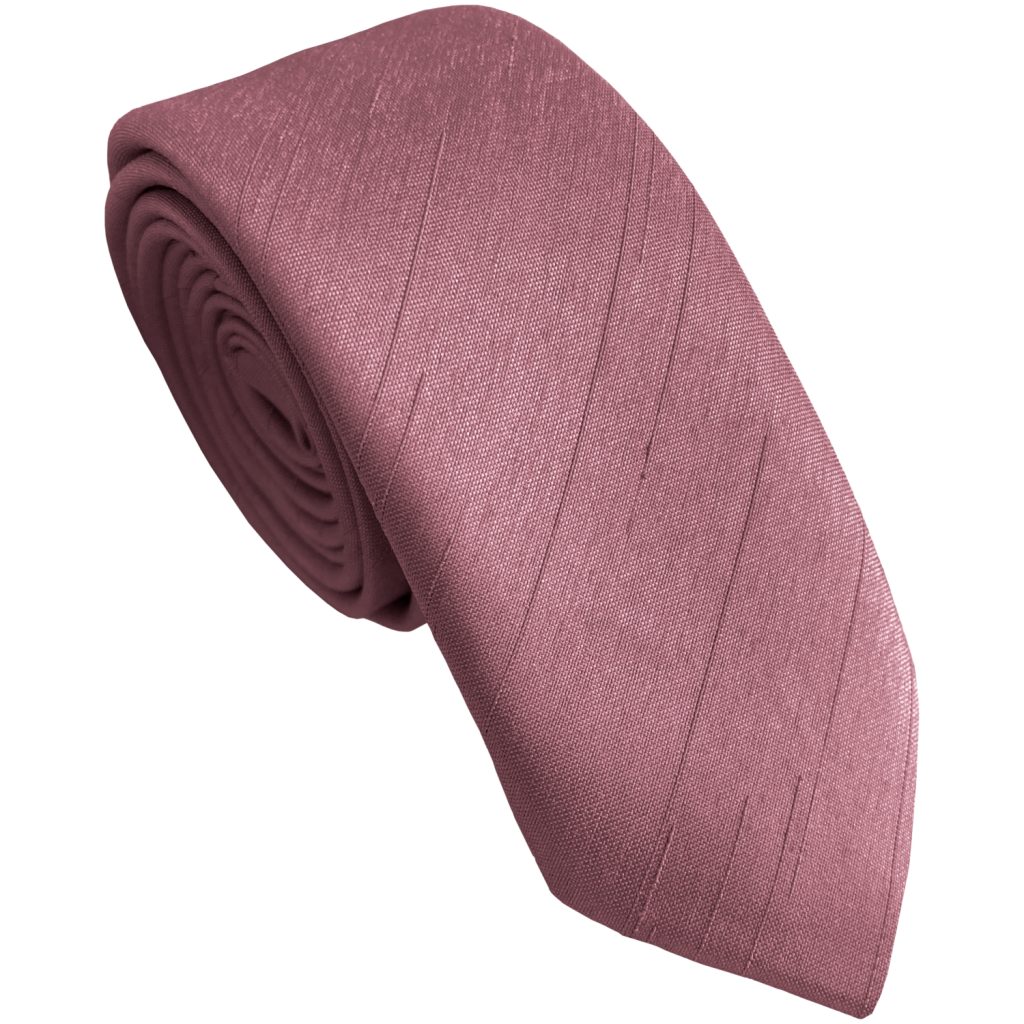 Dusty Pink Dupion Skinny Tie