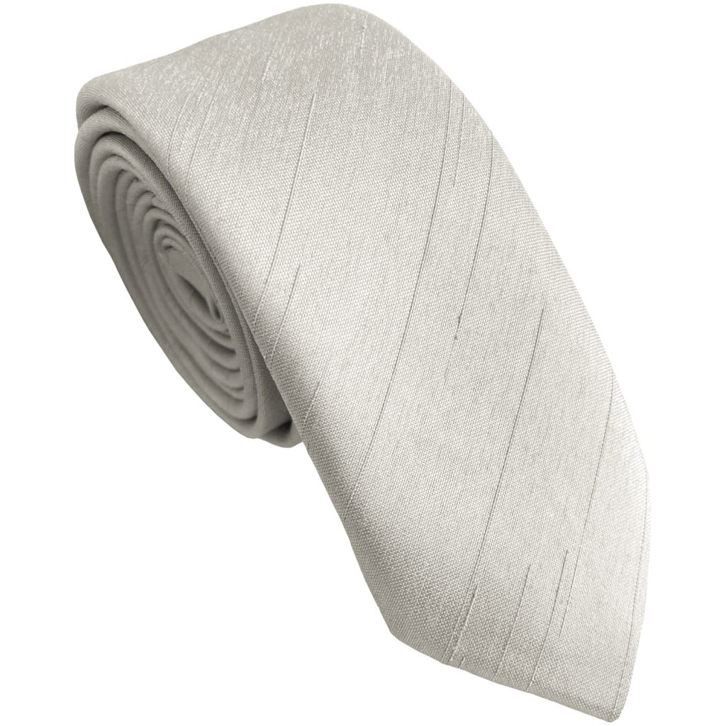 Ivory Dupion Skinny Tie