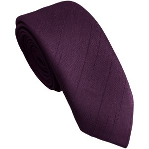 Prune Purple Dupion Skinny Tie