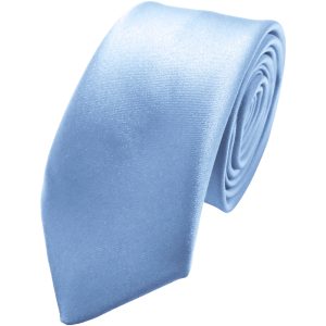 Satin Baby Blue Italian Satin Skinny Wedding Tie