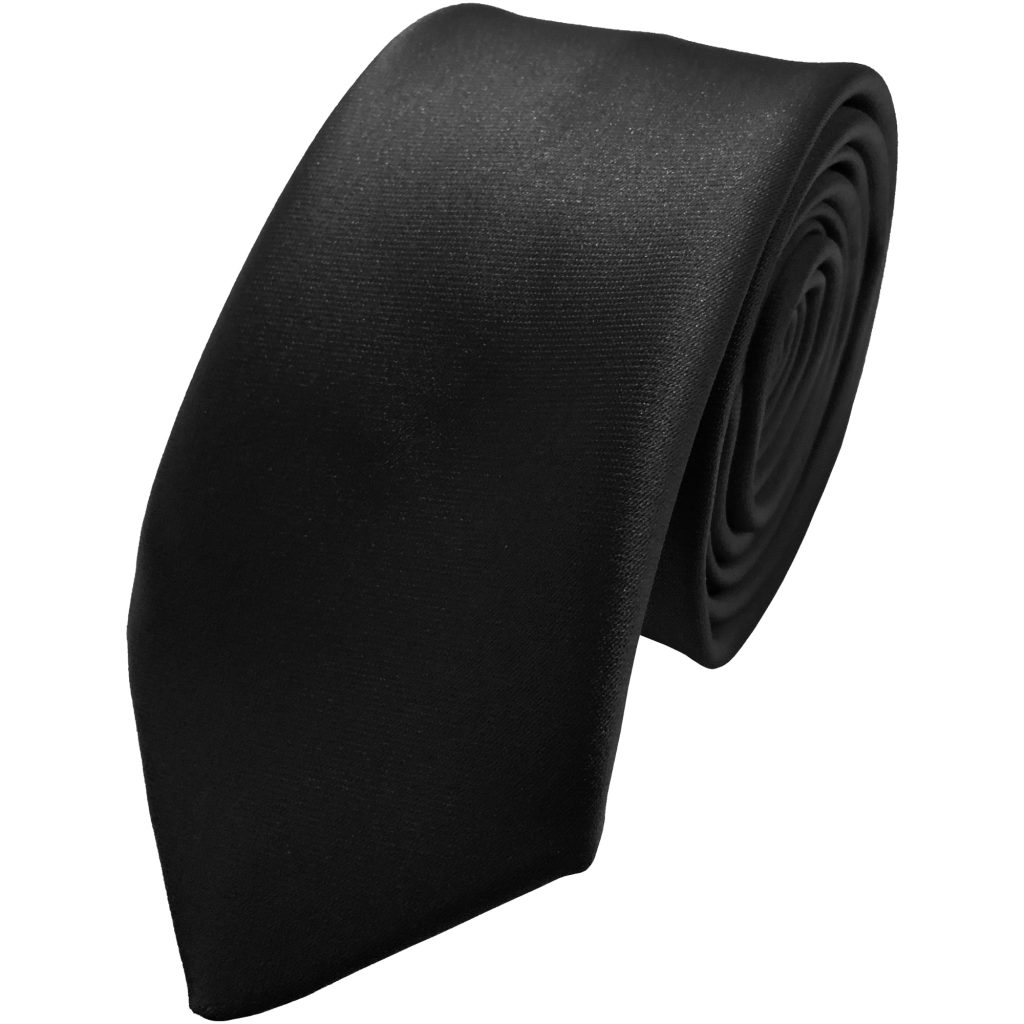 Satin Black Italian Satin Skinny Wedding Tie