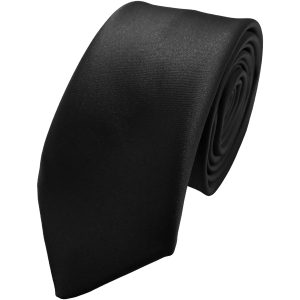 Satin Black Italian Satin Skinny Wedding Tie