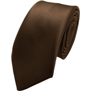 Satin Brown Italian Satin Skinny Wedding Tie