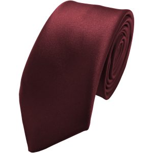 Satin Burgundy Italian Satin Skinny Wedding Tie