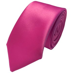 Satin Cerise Italian Satin Skinny Wedding Tie