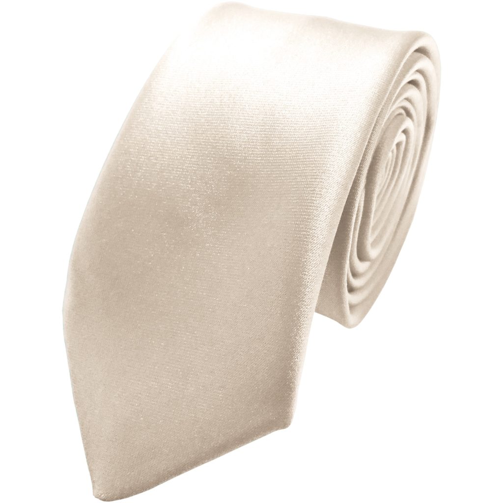 Satin Champagne Italian Satin Skinny Wedding Tie