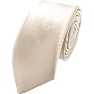 Satin Champagne Italian Satin Skinny Wedding Tie