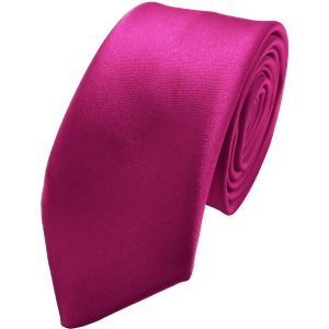 Satin Fuchsia Italian Satin Skinny Wedding Tie