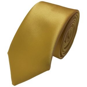 Satin Gold Italian Satin Skinny Wedding Tie