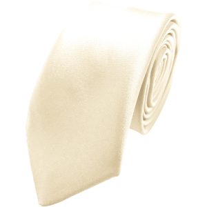 Satin Ivory Italian Satin Skinny Wedding Tie