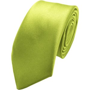 Satin Lime Italian Satin Skinny Wedding Tie