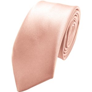 Satin Peach Italian Satin Skinny Wedding Tie