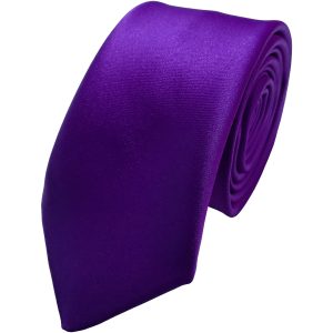 Satin Purple Italian Satin Skinny Wedding Tie